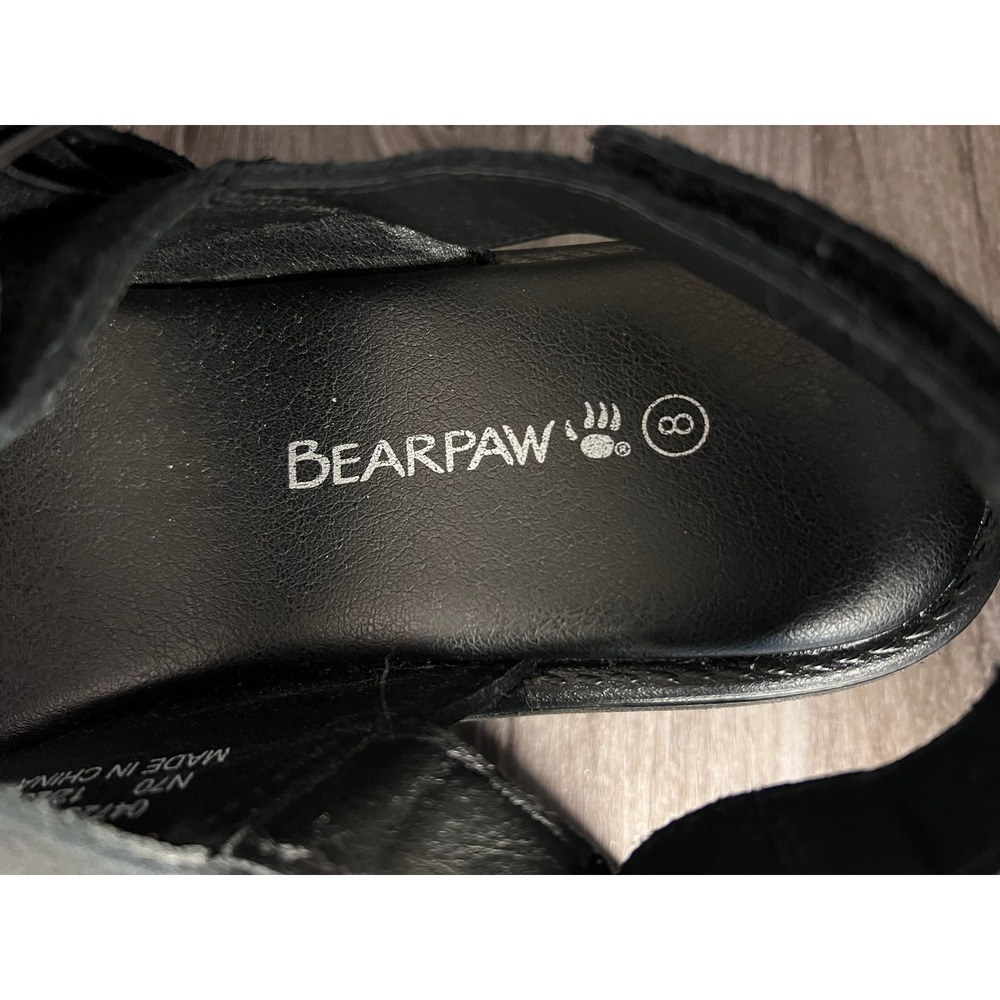 Bearpaw Platform Sandals Adjustable Buckle Chunky Lug Sole Black Women's Size 8 - Picture 5 of 6